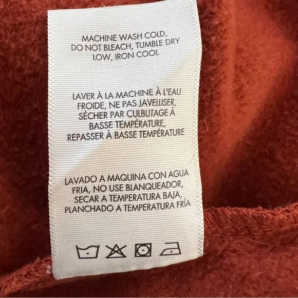 WEWOREWHAT Rust Cropped Sweatshirt Long Sleeve Raw Hem Pullover M - Picture 7 of 8